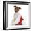 Jack Russell Terrier Cross Chihuahua Pup, Nipper, Sitting in a Father Christmas Hat-Mark Taylor-Framed Photographic Print