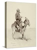 Jack's Man William, a Modern Sancho Panza (Brush, Pen and Ink and Gouache on Paper)-Frederic Remington-Stretched Canvas