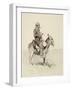 Jack's Man William, a Modern Sancho Panza (Brush, Pen and Ink and Gouache on Paper)-Frederic Remington-Framed Giclee Print
