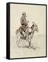 Jack's Man William, a Modern Sancho Panza (Brush, Pen and Ink and Gouache on Paper)-Frederic Remington-Framed Stretched Canvas