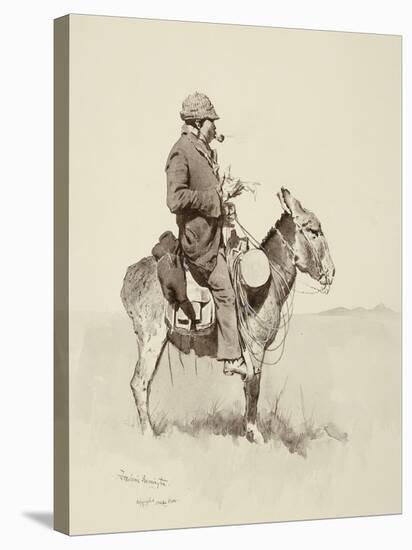 Jack's Man William, a Modern Sancho Panza (Brush, Pen and Ink and Gouache on Paper)-Frederic Remington-Stretched Canvas