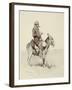 Jack's Man William, a Modern Sancho Panza (Brush, Pen and Ink and Gouache on Paper)-Frederic Remington-Framed Giclee Print