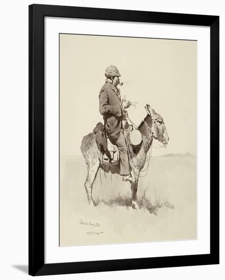 Jack's Man William, a Modern Sancho Panza (Brush, Pen and Ink and Gouache on Paper)-Frederic Remington-Framed Giclee Print