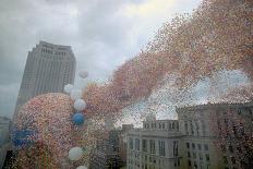 Balloons Surrounding Terminal Building-Jack Sattler-Photographic Print