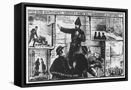 Jack the Ripper: Contemporary Illustration Depicting Pc Watkins Calling for Assistance in Mitre Squ-null-Framed Stretched Canvas