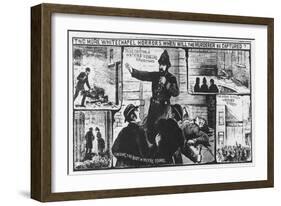 Jack the Ripper: Contemporary Illustration Depicting Pc Watkins Calling for Assistance in Mitre Squ-null-Framed Giclee Print