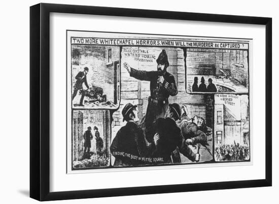 Jack the Ripper: Contemporary Illustration Depicting Pc Watkins Calling for Assistance in Mitre Squ-null-Framed Giclee Print