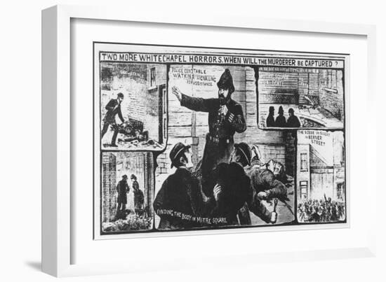 Jack the Ripper: Contemporary Illustration Depicting Pc Watkins Calling for Assistance in Mitre Squ-null-Framed Giclee Print