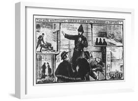 Jack the Ripper: Contemporary Illustration Depicting Pc Watkins Calling for Assistance in Mitre Squ-null-Framed Giclee Print