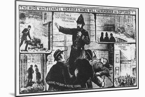 Jack the Ripper: Contemporary Illustration Depicting Pc Watkins Calling for Assistance in Mitre Squ-null-Mounted Giclee Print