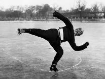 Elderly Chinese Man Ice Skating-Jack Wilkes-Mounted Photographic Print