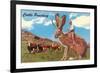 Jackalope with Cattle-null-Framed Art Print