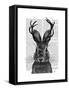 Jackalope with Grey Antlers-Fab Funky-Framed Stretched Canvas