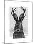 Jackalope with Grey Antlers-Fab Funky-Mounted Art Print