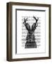 Jackalope with Grey Antlers-Fab Funky-Framed Art Print