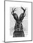 Jackalope with Grey Antlers-Fab Funky-Mounted Art Print