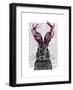 Jackalope with Pink Antlers-Fab Funky-Framed Art Print