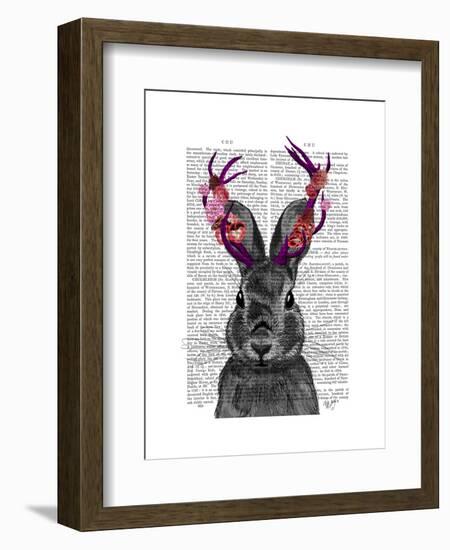 Jackalope with Pink Antlers-Fab Funky-Framed Art Print