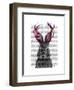 Jackalope with Pink Antlers-Fab Funky-Framed Art Print