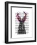 Jackalope with Pink Antlers-Fab Funky-Framed Art Print