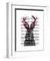 Jackalope with Pink Antlers-Fab Funky-Framed Art Print