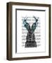 Jackalope with Turquoise Antlers-Fab Funky-Framed Art Print