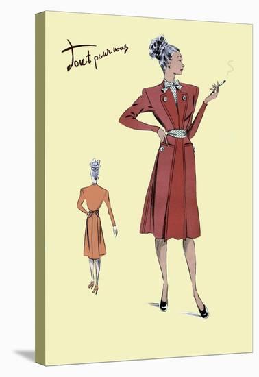 Jacket Dress, 1947-null-Stretched Canvas