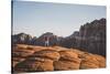 Jacki Arevalo Hiking The Petrified Sand Dunes, Snow Canyon State Park, Utah-Louis Arevalo-Stretched Canvas