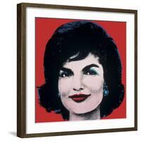 Jackie, 1964 (on red)-Andy Warhol-Framed Art Print