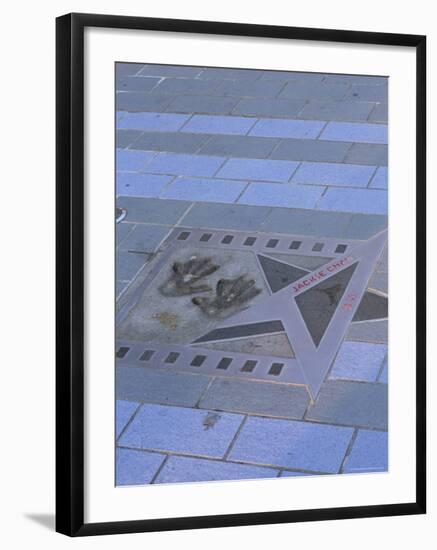 Jackie Chan's Star and Hand Prints, Avenue of Stars, Tsim Sha Tsui, Kowloon, Hong Kong, China-Amanda Hall-Framed Photographic Print