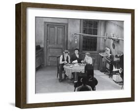 Jackie Gleason, Art Carney and Audrey Meadows in Cramden Apartment, Eating, on "The Honeymooners"-Michael Rougier-Framed Premium Photographic Print