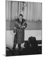 Jackie Gleason, Warming Up the Audience before the TV Show "The Honeymooners"-null-Mounted Premium Photographic Print