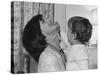 Jackie Kennedy Laughs as Her Son John Jr, Plays with Her Pearl Necklace, Nov.1962-null-Stretched Canvas