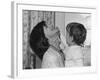 Jackie Kennedy Laughs as Her Son John Jr, Plays with Her Pearl Necklace, Nov.1962-null-Framed Photo