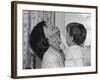 Jackie Kennedy Laughs as Her Son John Jr, Plays with Her Pearl Necklace, Nov.1962-null-Framed Photo