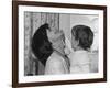 Jackie Kennedy Laughs as Her Son John Jr, Plays with Her Pearl Necklace, Nov.1962-null-Framed Photo