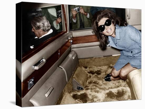 Jackie Kennedy Onassis Leaving London Airport, Aristotle Onassis Driving, 15th November 1968-null-Stretched Canvas