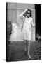 Jackie Kennedy Onassis (Nina Ricci Sunglasses, Gucci Bag) Leaving Crillon Hotel, Paris, 1970-null-Stretched Canvas