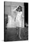 Jackie Kennedy Onassis (Nina Ricci Sunglasses, Gucci Bag) Leaving Crillon Hotel, Paris, 1970-null-Stretched Canvas