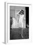 Jackie Kennedy Onassis (Nina Ricci Sunglasses, Gucci Bag) Leaving Crillon Hotel, Paris, 1970-null-Framed Photo