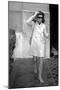 Jackie Kennedy Onassis (Nina Ricci Sunglasses, Gucci Bag) Leaving Crillon Hotel, Paris, 1970-null-Mounted Photo