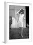 Jackie Kennedy Onassis (Nina Ricci Sunglasses, Gucci Bag) Leaving Crillon Hotel, Paris, 1970-null-Framed Photo