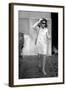 Jackie Kennedy Onassis (Nina Ricci Sunglasses, Gucci Bag) Leaving Crillon Hotel, Paris, 1970-null-Framed Photo