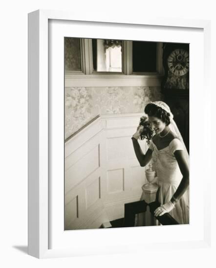 Jackie Kennedy Throwing the Bouquet-Toni Frissell-Framed Photo