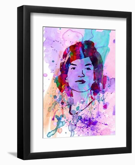 Jackie Kennedy Watercolor-Anna Malkin-Framed Art Print