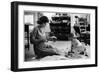 Jackie Kennedy, Wife of Sen, Cutting Out Newspaper Clippings Next to Open Scrapbook-Alfred Eisenstaedt-Framed Photographic Print