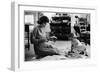 Jackie Kennedy, Wife of Sen, Cutting Out Newspaper Clippings Next to Open Scrapbook-Alfred Eisenstaedt-Framed Photographic Print