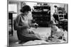 Jackie Kennedy, Wife of Sen, Cutting Out Newspaper Clippings Next to Open Scrapbook-Alfred Eisenstaedt-Mounted Photographic Print