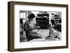 Jackie Kennedy, Wife of Sen, Cutting Out Newspaper Clippings Next to Open Scrapbook-Alfred Eisenstaedt-Framed Photographic Print