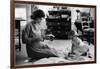 Jackie Kennedy, Wife of Sen, Cutting Out Newspaper Clippings Next to Open Scrapbook-Alfred Eisenstaedt-Framed Photographic Print